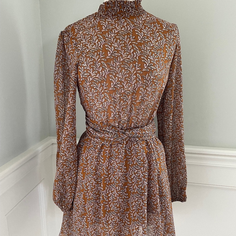 NWT MINKPINK MIRLEFT MINI DRESS IN BROWN SIZE S!